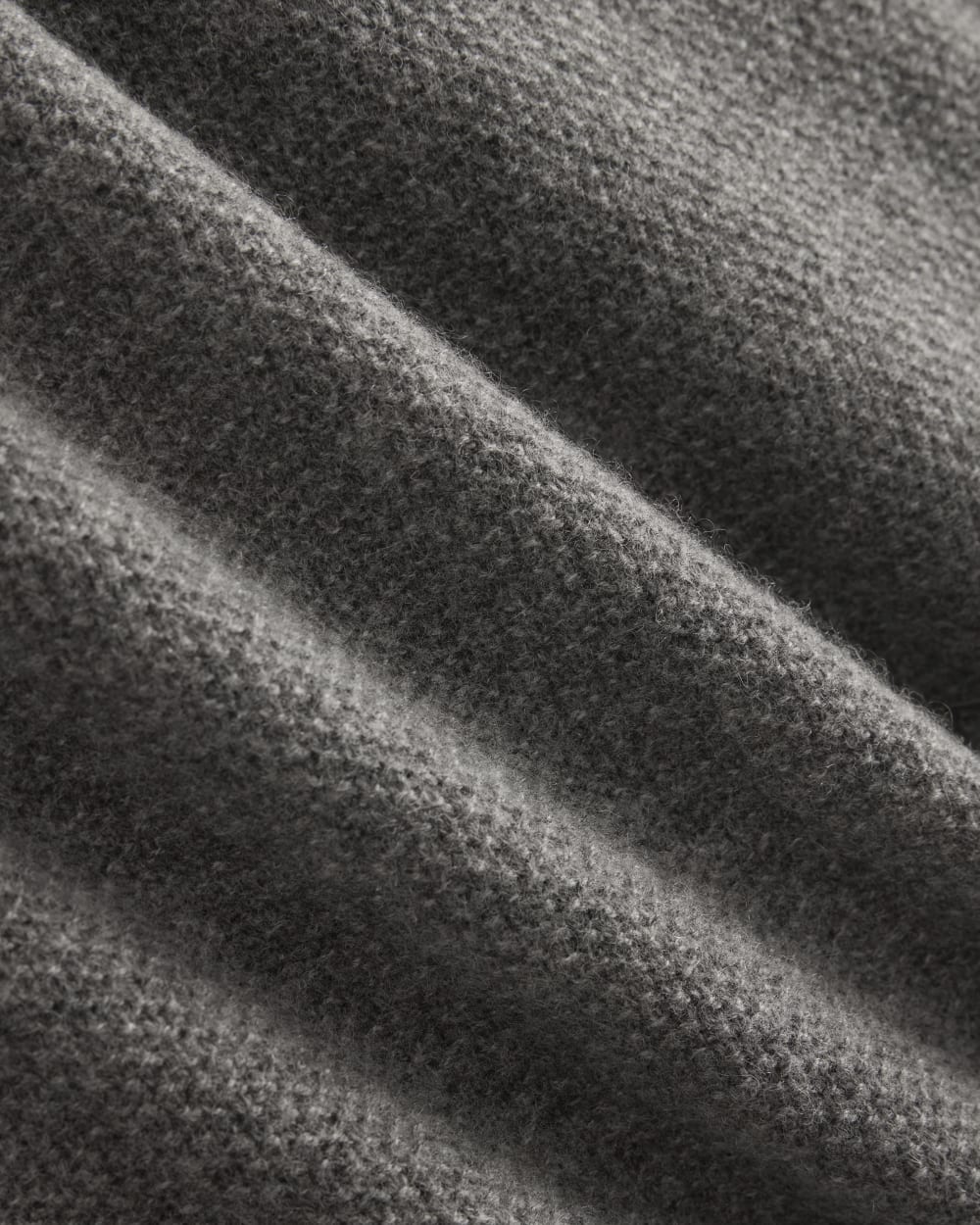 Henley in Wool Cashmere | Heather Charcoal
