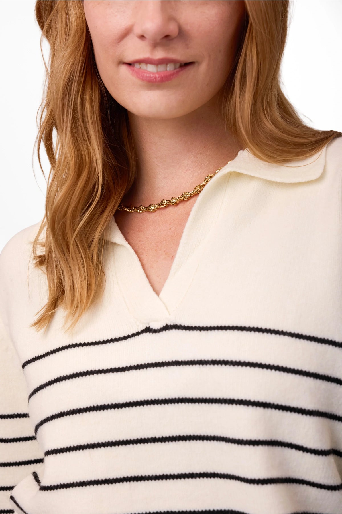 ALB Custom Women's Striped Collared Sweater