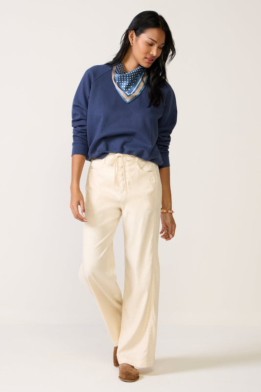 Joelle Stretch Linen Trouser with Tie Waist