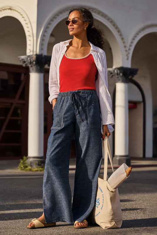 Julia Stretch Linen Lounge Pant
