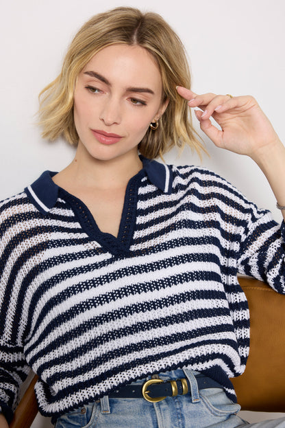Kimberly Stripe Tipping Pullover