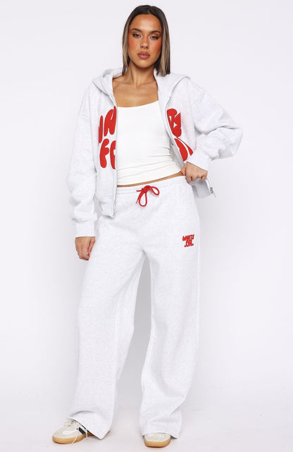 Club 14 Allie Boxy Zip Front Hoodie Grey Marle