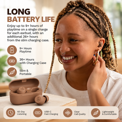 Wireless Bluetooth Earbuds, 35+ Hours Playtime & Fast Charging