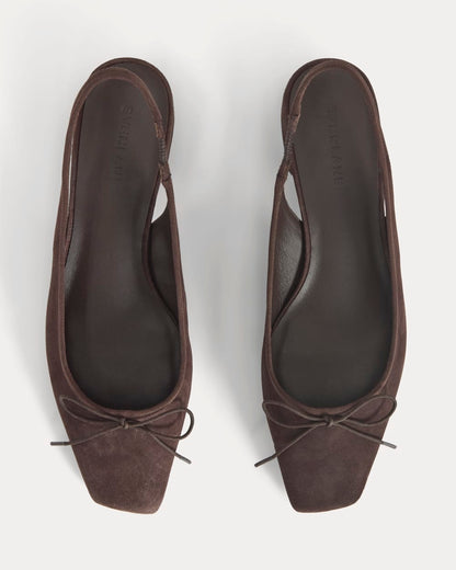 The Ballet Slingback Heel | Dark Chocolate