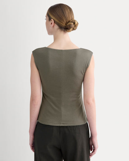Sleeveless Button-Up in Butterluxe | Taupe