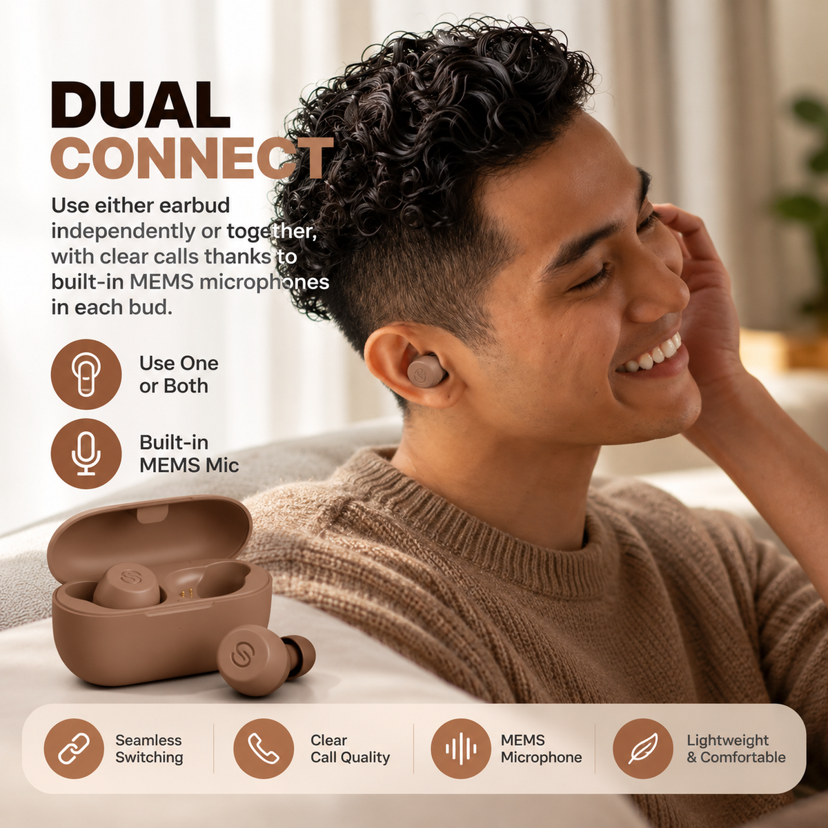 Wireless Bluetooth Earbuds, 35+ Hours Playtime & Fast Charging