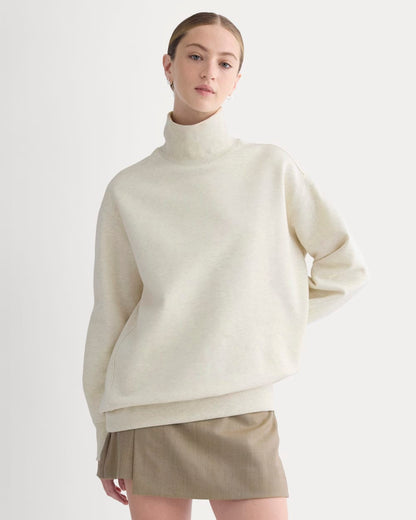 Luxe Fleece Turtleneck | Heathered Oat