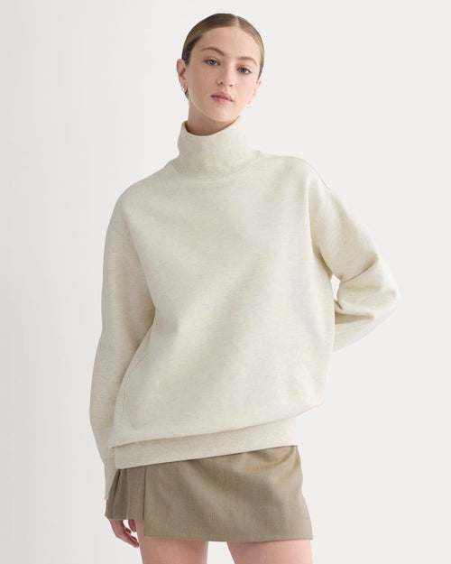 Luxe Fleece Turtleneck | Heathered Oat