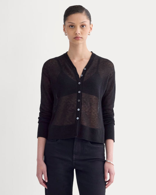 The Air Alpaca ™ High V Cardigan | Black