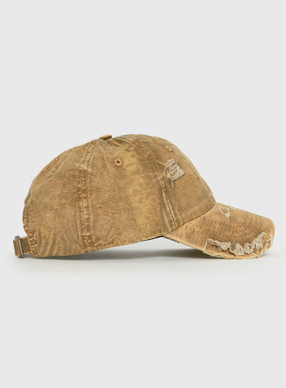Fryda Distressed Cap Washed Brown