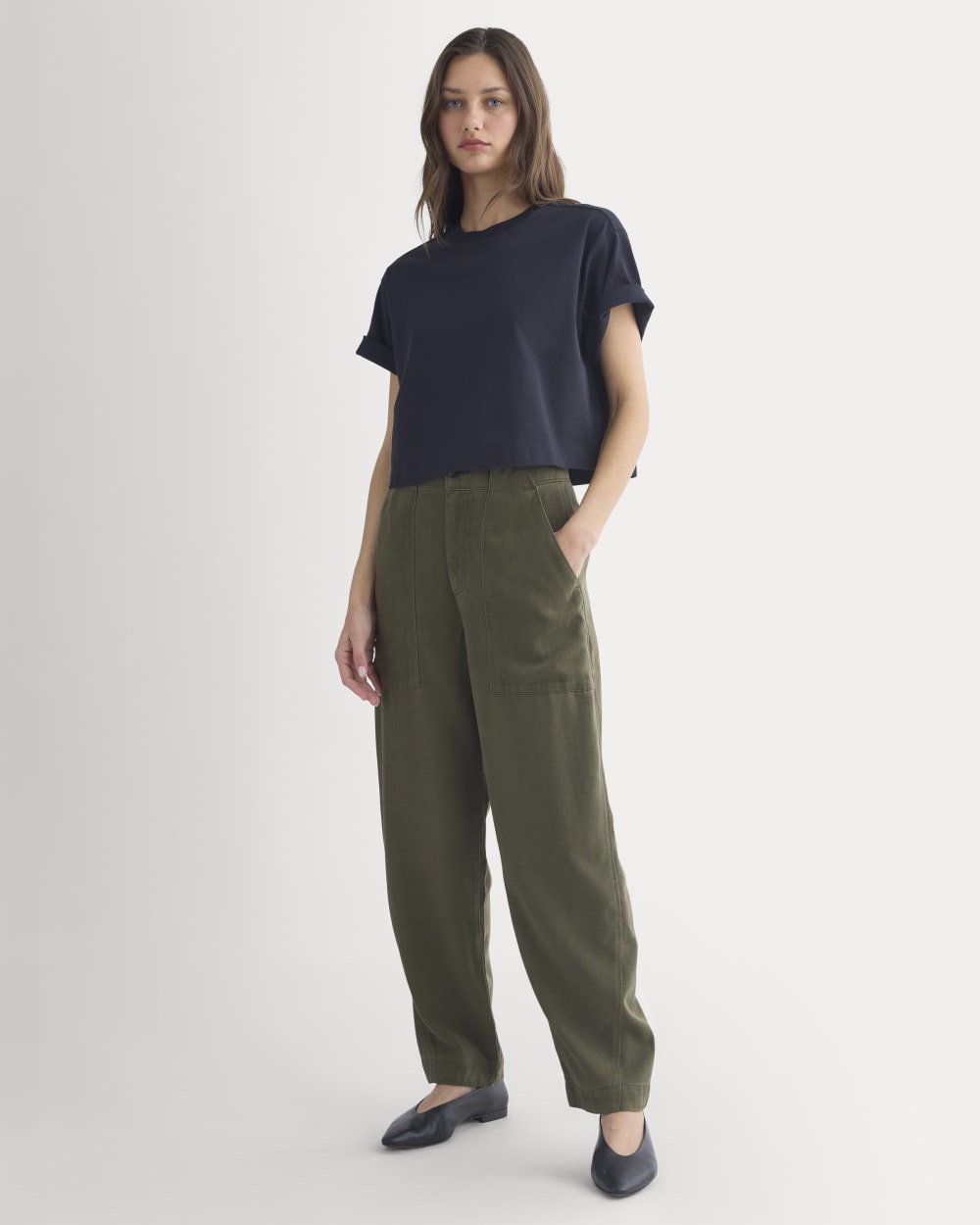 Patch Pocket Ballon Pant in Buttersoft | Olive Night
