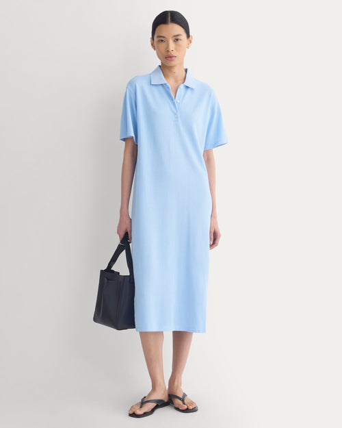 Pique Polo Short-Sleeve Dress | Open Air Blue