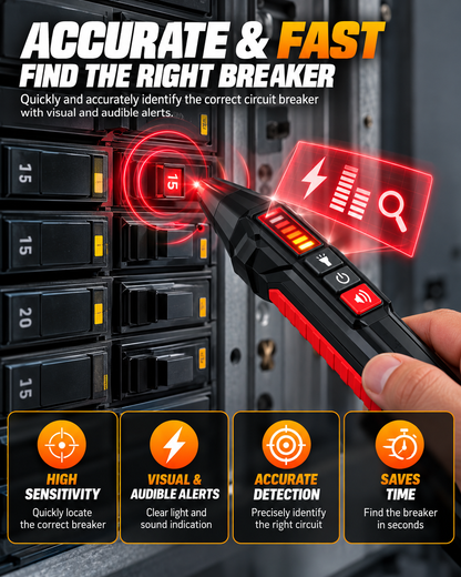Circuit Breaker Finder Kit with LCD Display & Voltage Tester