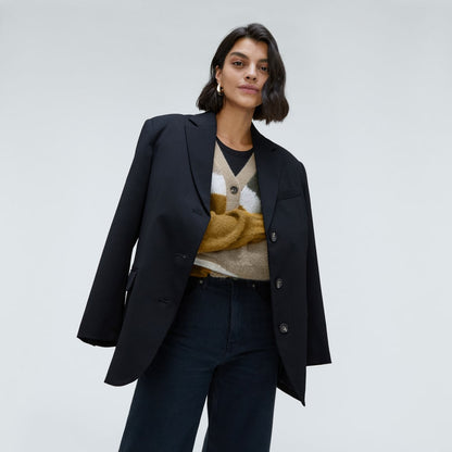 The Alpaca V-Neck Cropped Cardigan | Neutral Camo