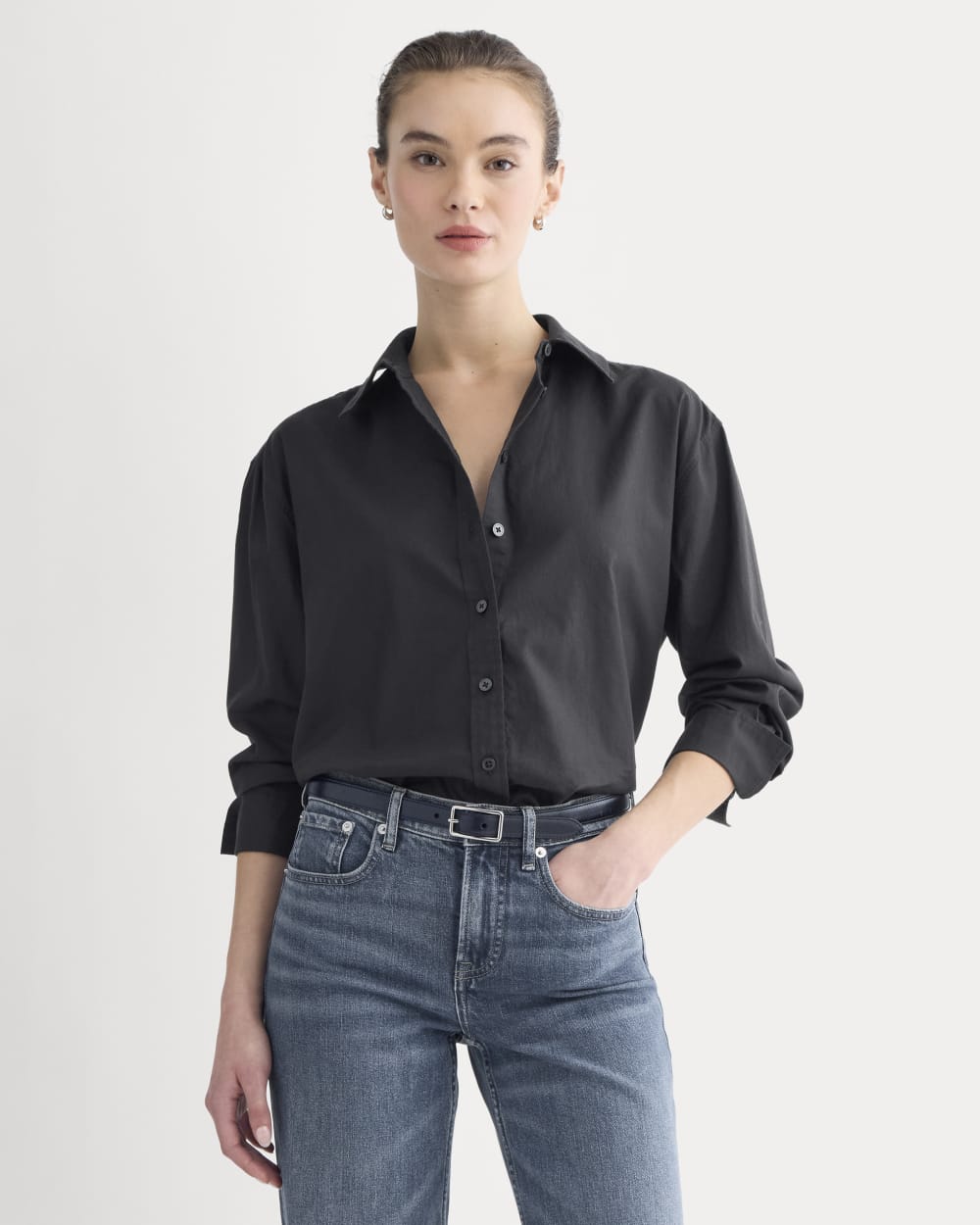 Everyday Shirt in Silky Cotton | Black