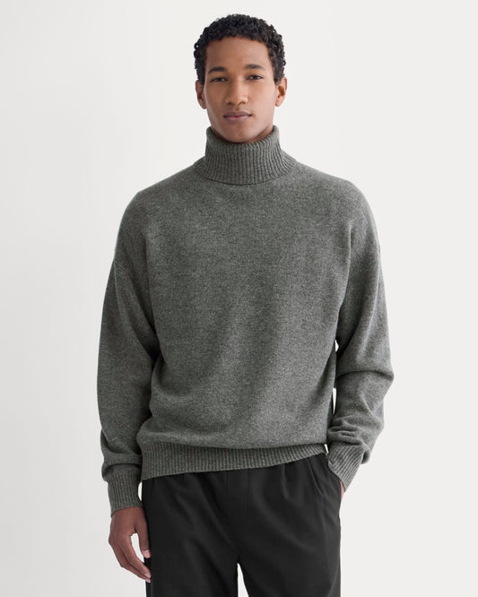 Luxe Merino Relaxed Turtleneck | Heathered Charcoal