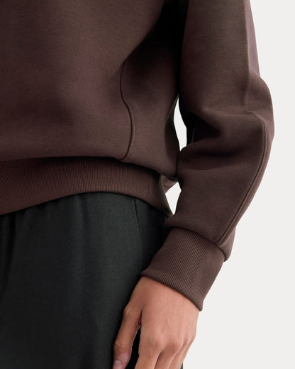 Luxe Fleece Raglan Crewneck | Dark Chocolate