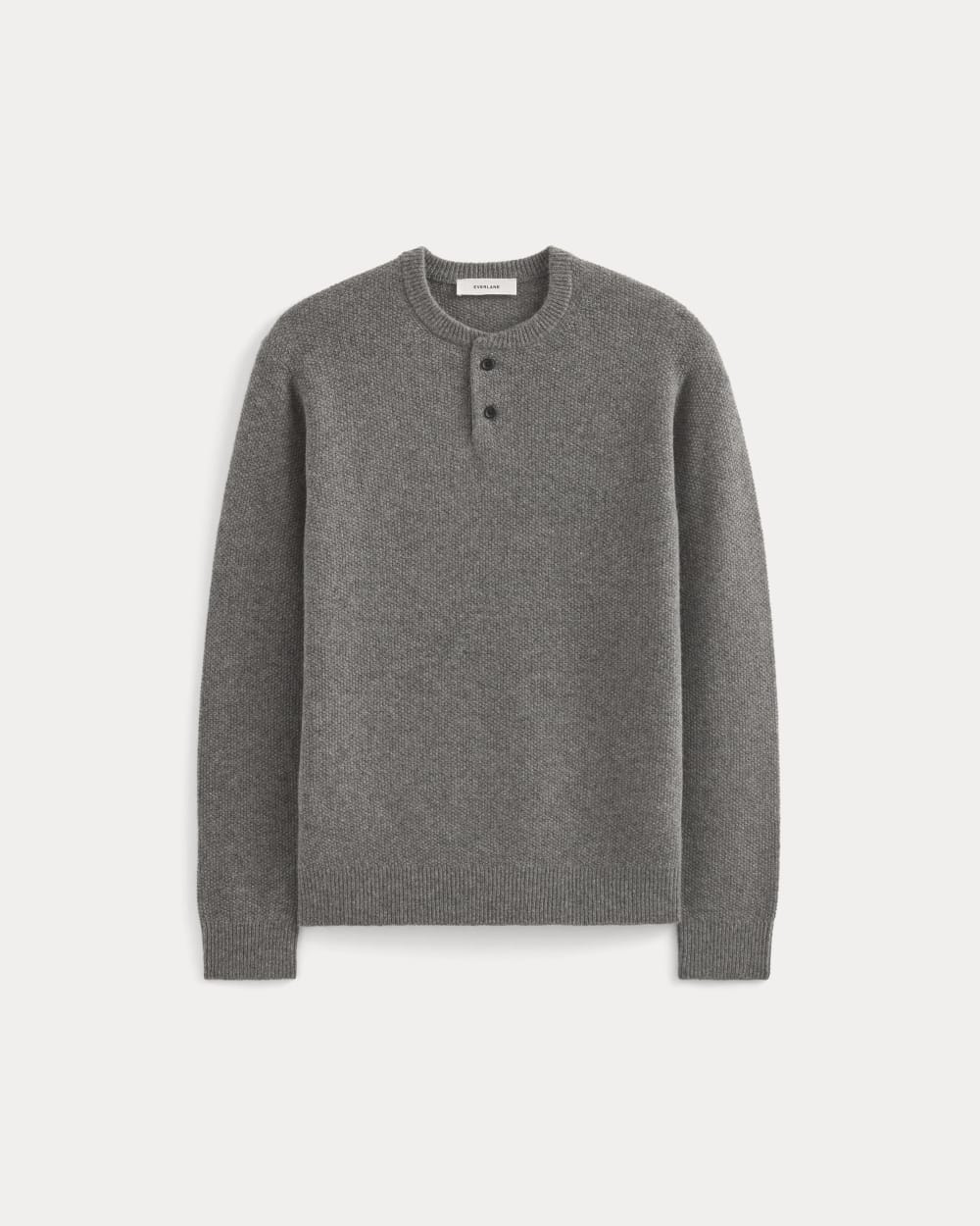 Henley in Wool Cashmere | Heather Charcoal