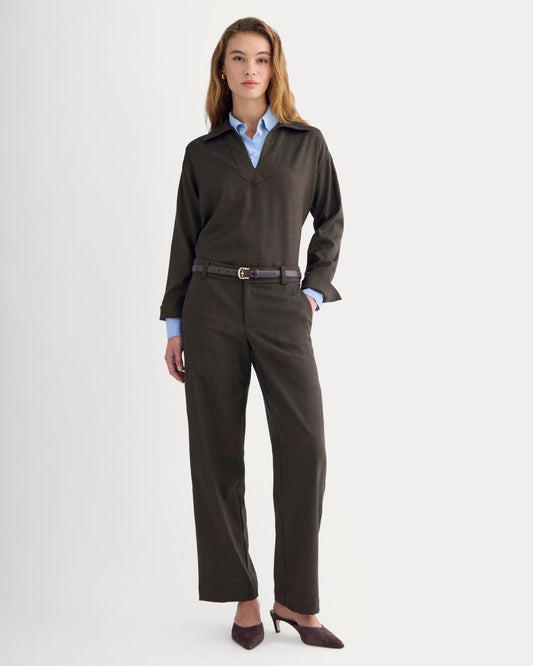Straight-Leg Trouser in Tailor Twill | Heathered Fudge