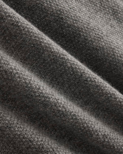 Henley in Wool Cashmere | Heather Charcoal