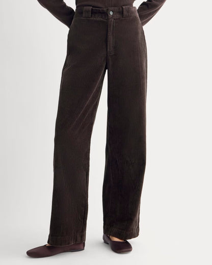 Corduroy Wide-Leg Trouser | Dark Chocolate
