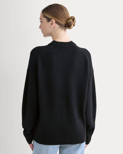 Cashmere Boyfriend Sweater | Black