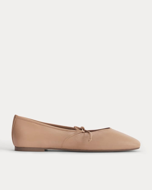 Leather Keyhole Flat | Blush Tan