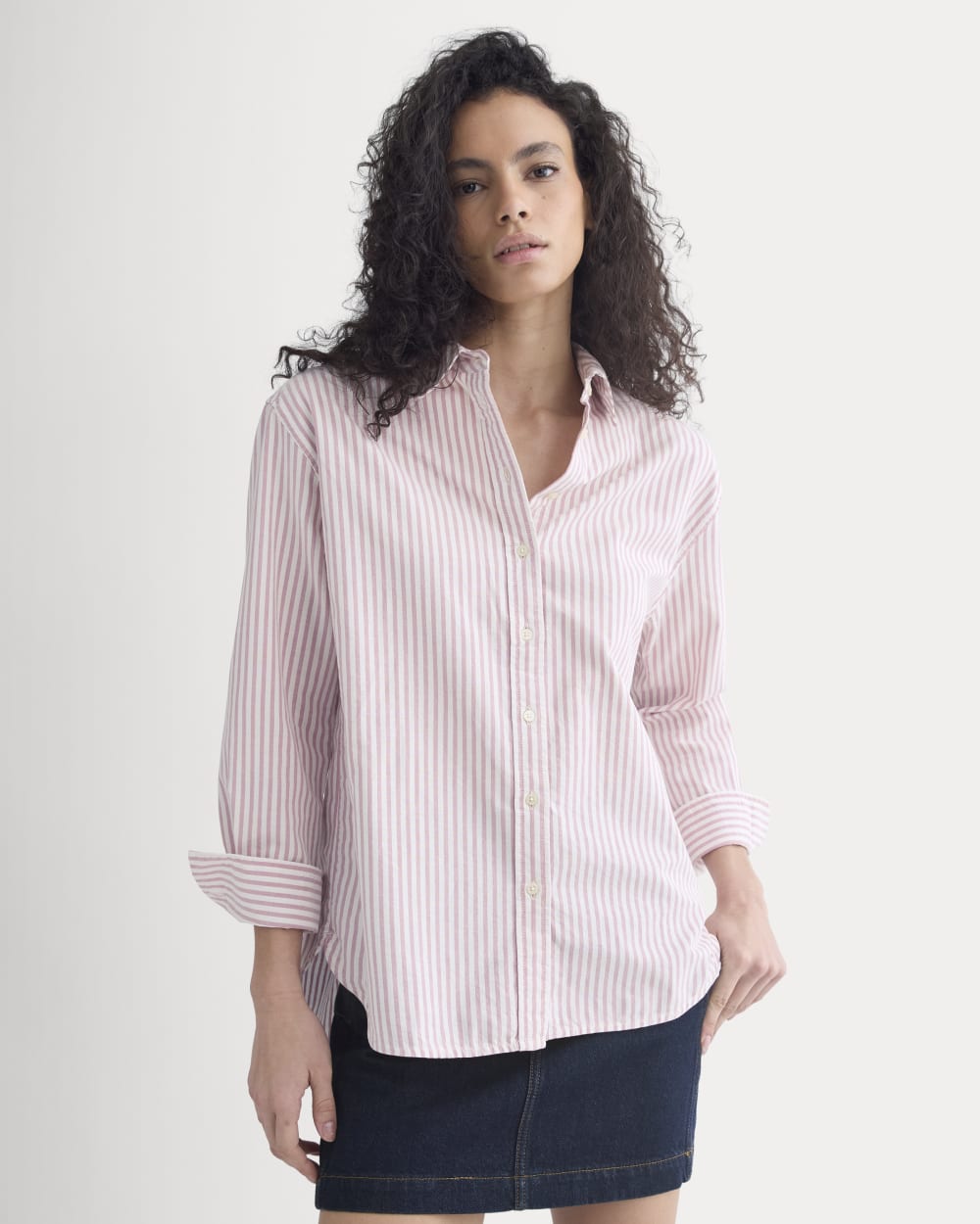 Everyday Oxford Shirt | Bone/Heather Rose