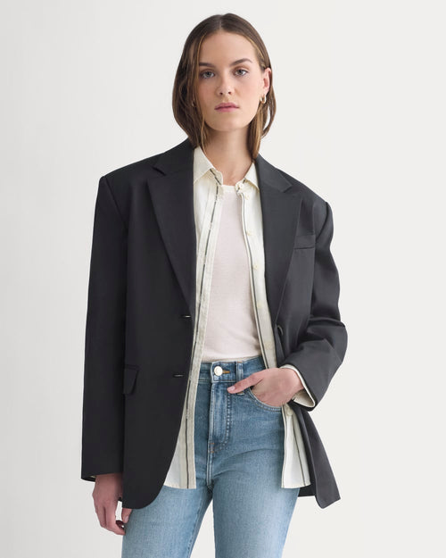 Tailored Drape Blazer | Black