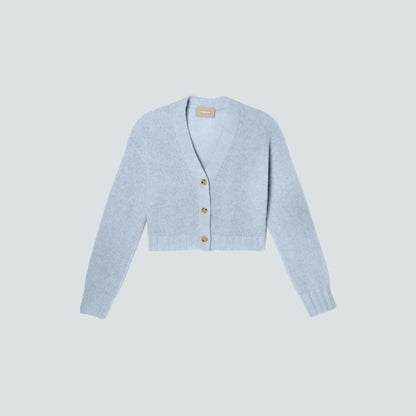 The Alpaca V-Neck Cropped Cardigan | Mist