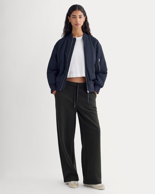Luxe Fleece Wide-Leg Sweatpant | Black