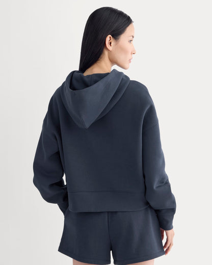 Cropped Luxe Fleece Hoodie | Navy