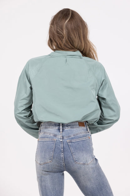 Find Peace in The Rain Women's 1/2 Zip Cropped Jacket