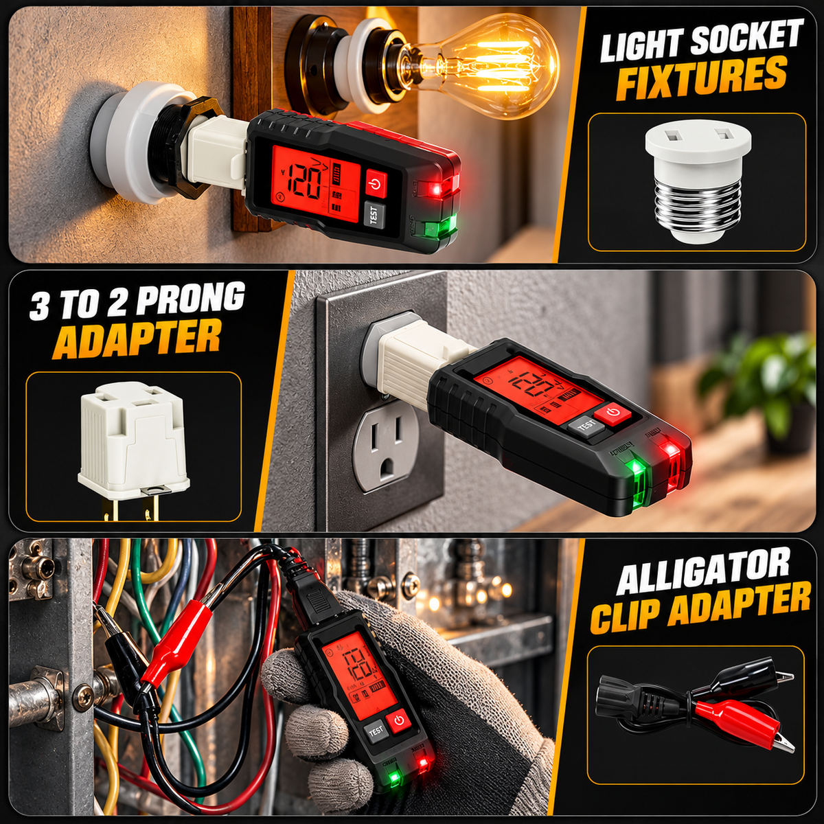 Circuit Breaker Finder Kit with LCD Display & Voltage Tester