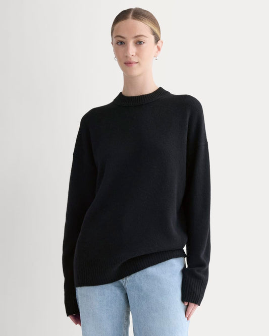Cashmere Boyfriend Sweater | Black