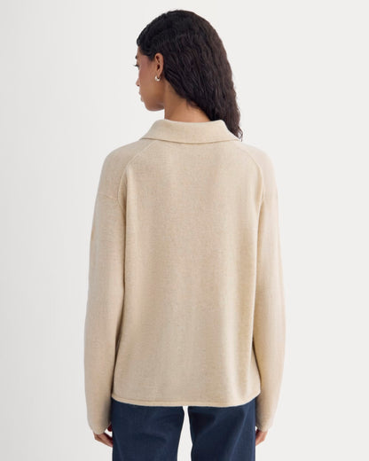 Cashmere Button-Up Shirt | Heather Light Camel