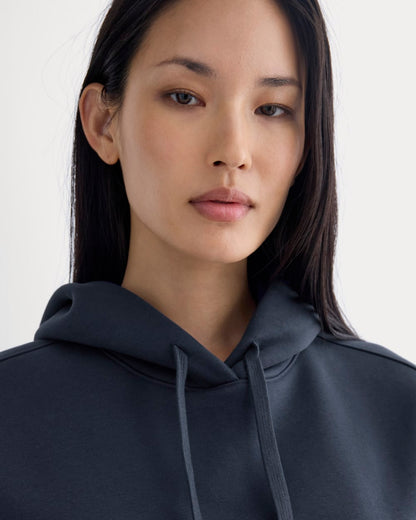 Cropped Luxe Fleece Hoodie | Navy