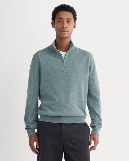 Cashmere Quarter Zip Sweater | Denim Blue