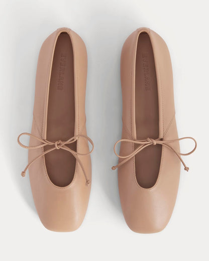 Leather Keyhole Flat | Blush Tan