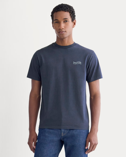 Everlane x Peace & Quiet Graphic Logo Tee |  Navy