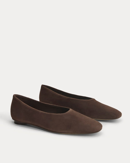 Gallery Square-Toe Flat | Deep Brown