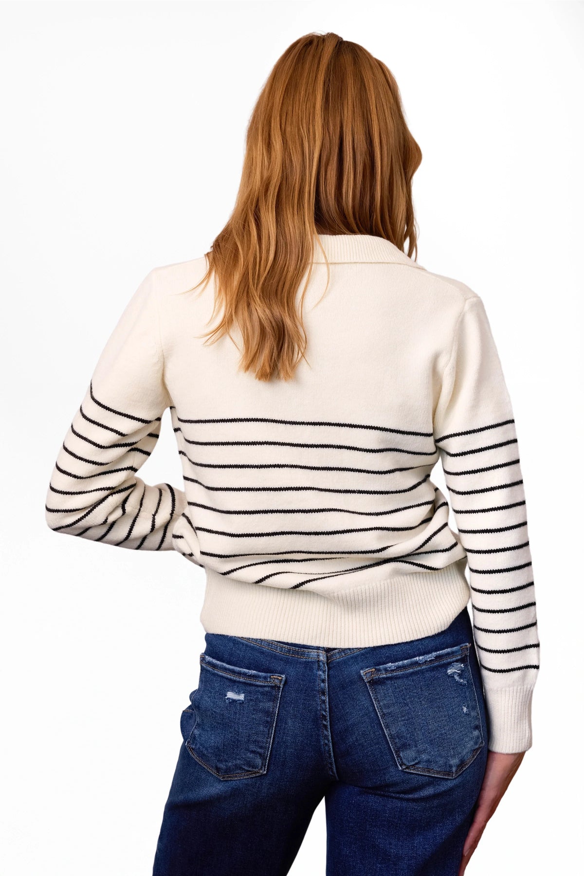ALB Custom Women's Striped Collared Sweater