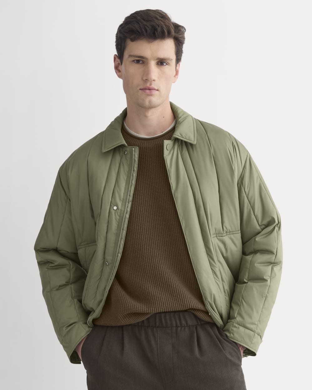 ReNew Vertical-Quilted Jacket | Lichen Green