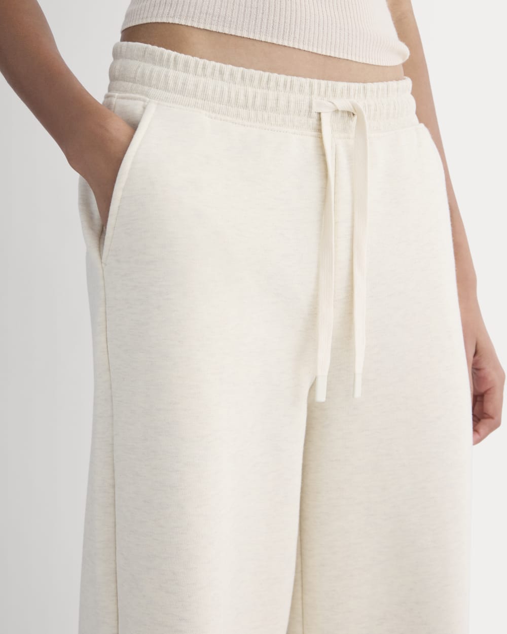 Luxe Fleece Wide-Leg Sweatpant | Heathered Oat