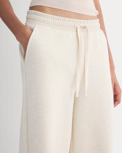 Luxe Fleece Wide-Leg Sweatpant | Heathered Oat