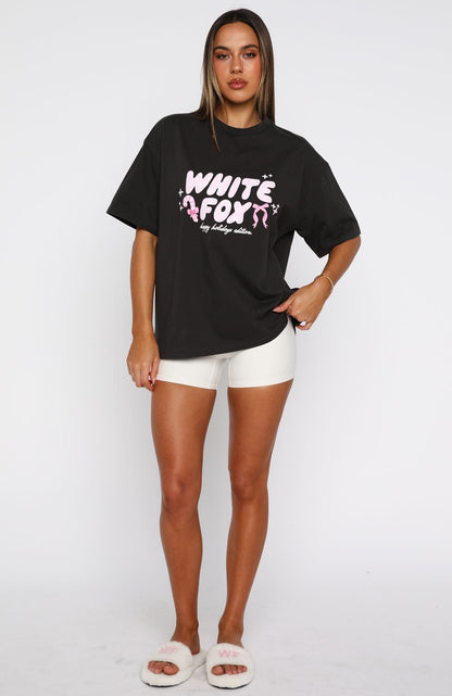 Christmas Feeling Oversized Tee Charcoal