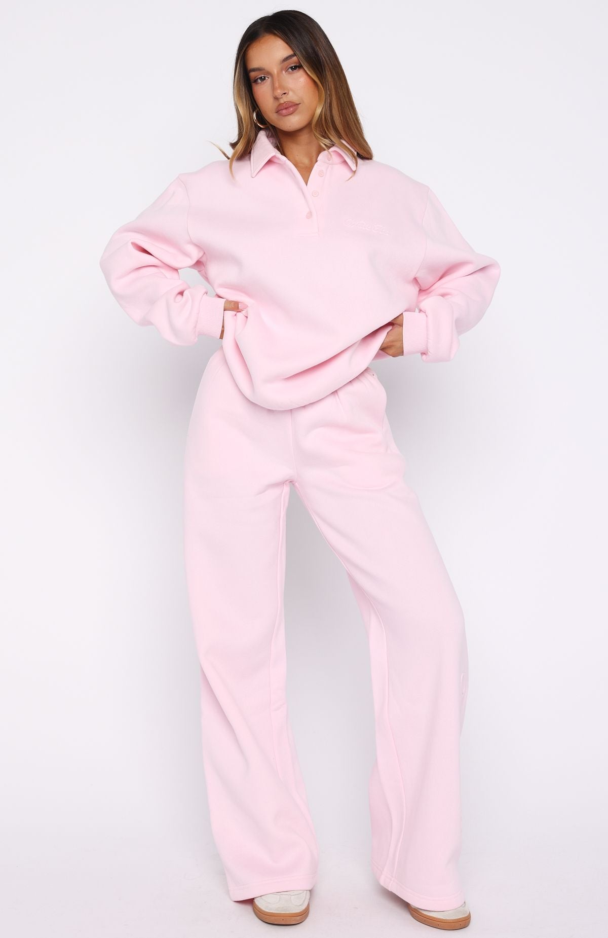 Chill Moves Wide Leg Sweatpants Pink
