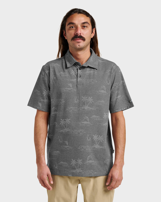 Waterman Island Daze Polo T-Shirt - Phantom Heather
