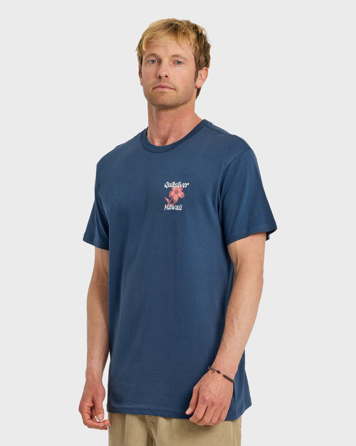 HI Floral Script Short Sleeve T-Shirt - Dark Denim