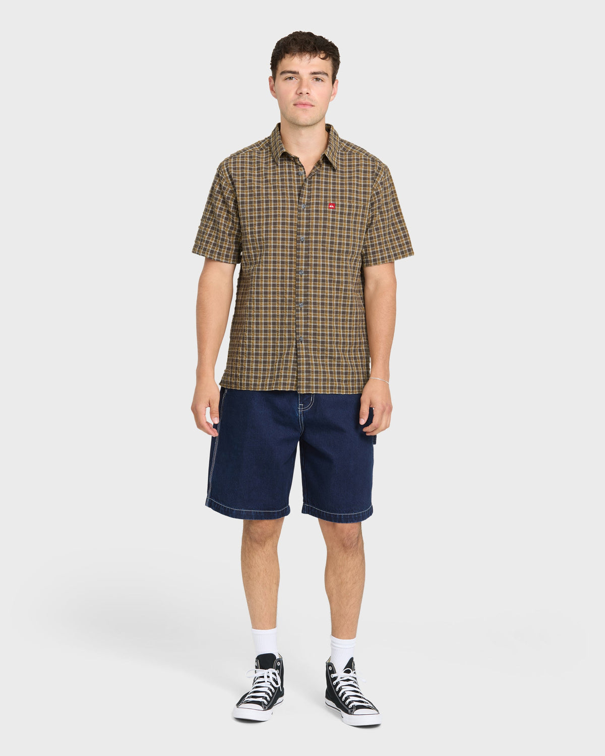 Young Guns Button-Up Short Sleeve Shirt - Major Brown
